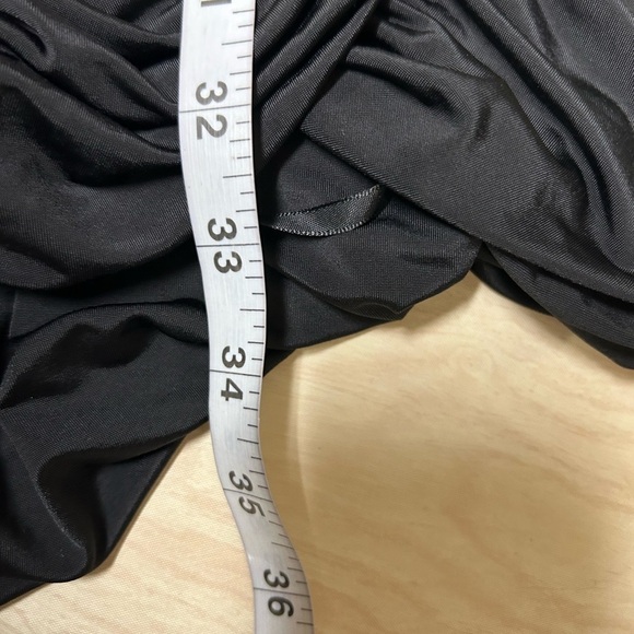 Bebe Addiction Black One Shoulder Ruched Side Cutout Mini Dress Size Small - Picture 5 of 6